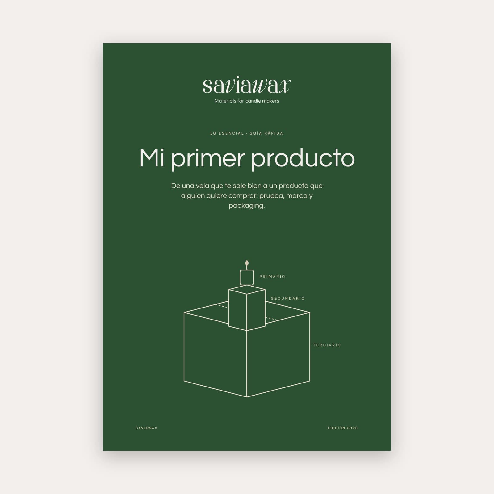 Guía «Mi primer producto» de Saviawax para crear la marca y el packaging de tus velas
