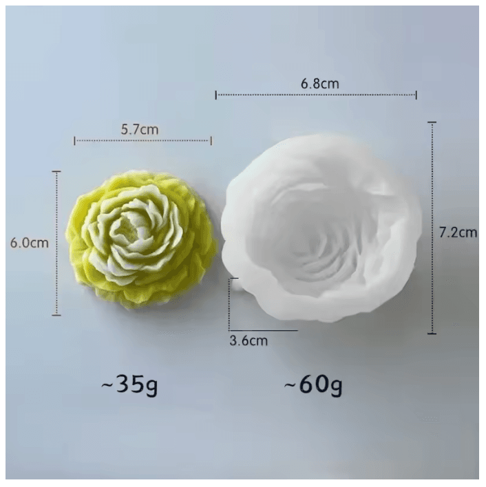 Molde de Silicona de Peonía | Para Velas Decorativas